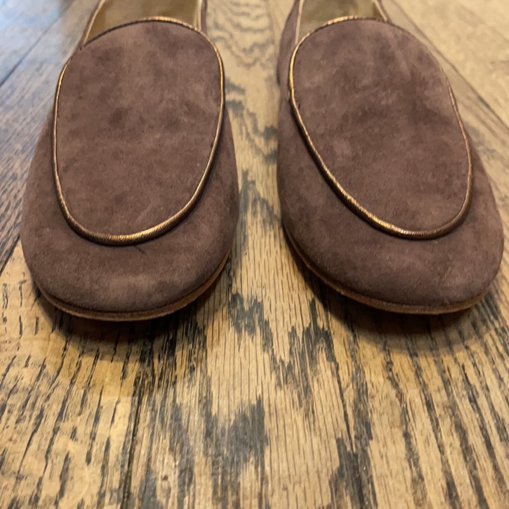 Etienne Aigner brown/taupe velvet loafers size 6.5 - Picture 3 of 7